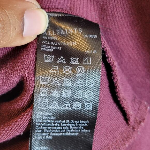 AllSaints Womens Delia Waterfall Open Front Cardigan Womens Size Small Red Cozy - Picture 4 of 8